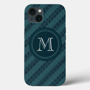 Deep Aqua Navy Blue Custom Monogram iPhone 6 Case