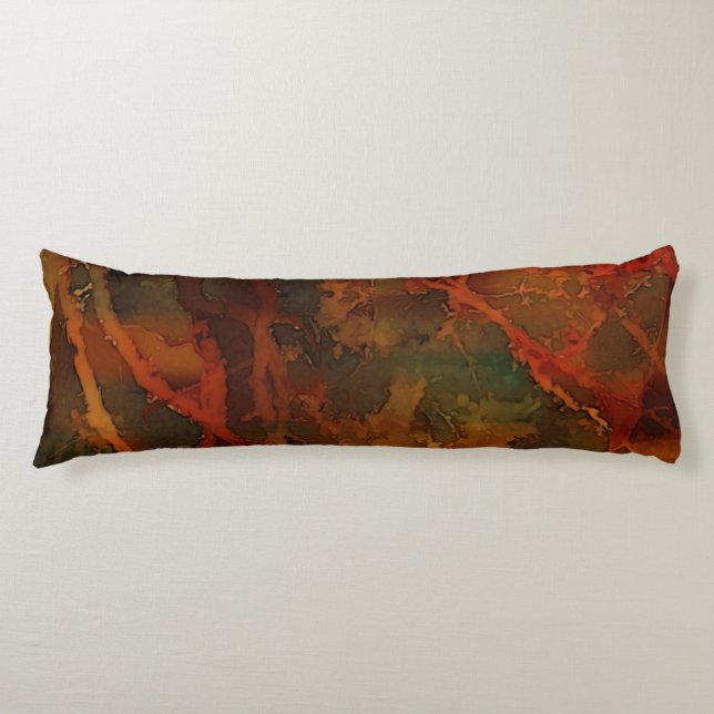 Deep Autumn Rich Earthy Abstract Fall Body Pillow (Front)
