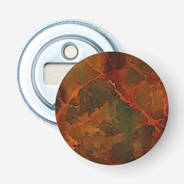 Deep Autumn Rich Earthy Abstract Fall Bottle Opener (Front)