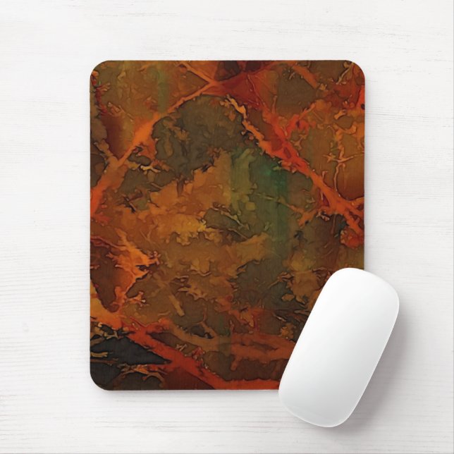 Deep Autumn Rich Earthy Abstract Fall Mouse Pad (With Mouse)