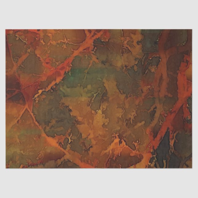 Deep Autumn Rich Earthy Abstract Fall Tissue Paper (Front)