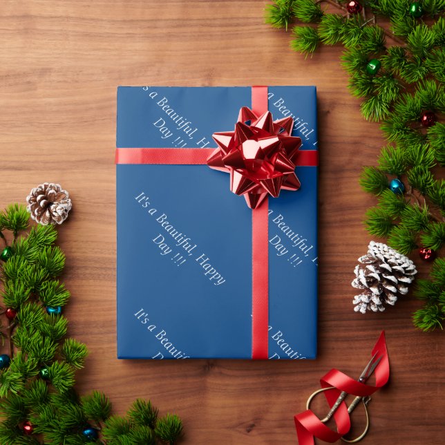 Deep Azure Blue 004080 - Custom Message or Blank Wrapping Paper (Holiday Gift)
