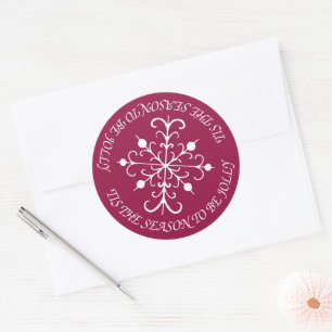 Deep Berry Snowflake Stickers
