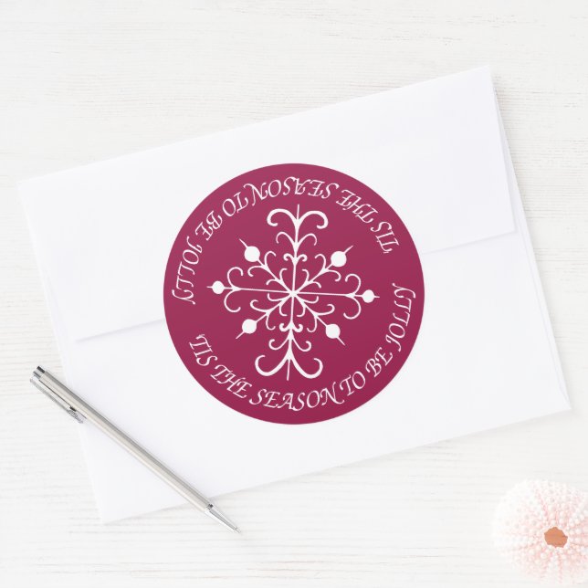 Deep Berry Snowflake Stickers (Envelope)