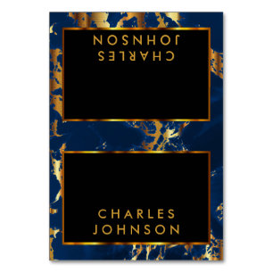Deep Blue and Gold Marble - Place Cards