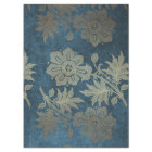 Deep Blue and Light Gold Flower Decoupage