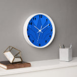 Deep Blue Art Deco Design Clock<br><div class="desc">Wall clock art deco design that you can customise with any text of your choice. Should you require any help with customising then contact us through the link on this page. Art deco clock</div>