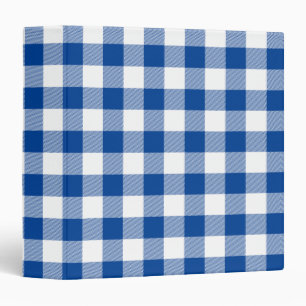Deep Blue Buffalo Plaid Gingham Binder