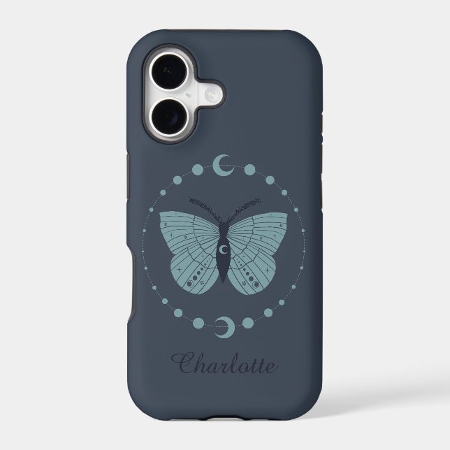 Deep Blue Celestial Moth Moon and Stars (Back)