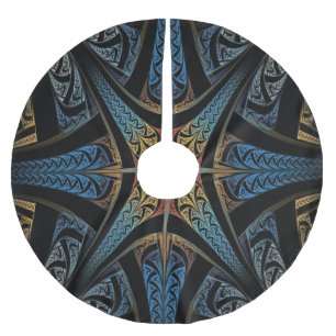 DEEP BLUE CELTIC KNOT CHRISTMAS SKIRT BRUSHED POLYESTER TREE SKIRT