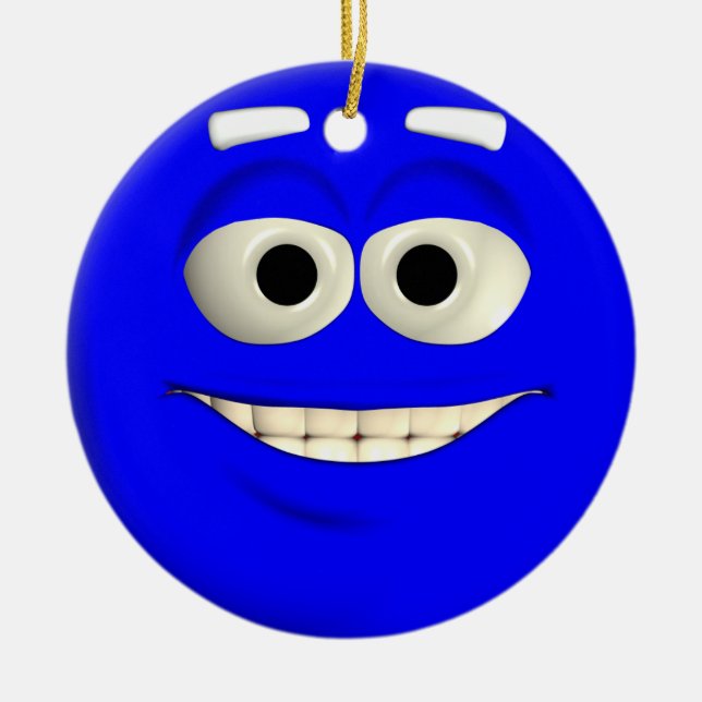 Deep Blue Ceramic Ornament (Front)