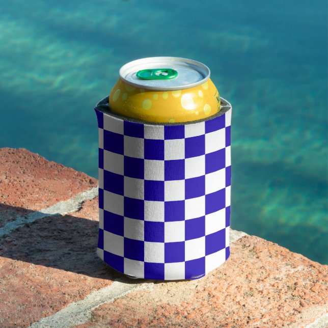 Deep blue chequered  can cooler (In Situ Pool)