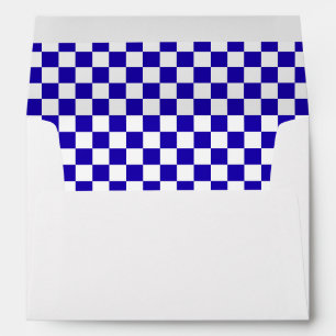 Deep blue chequered envelope