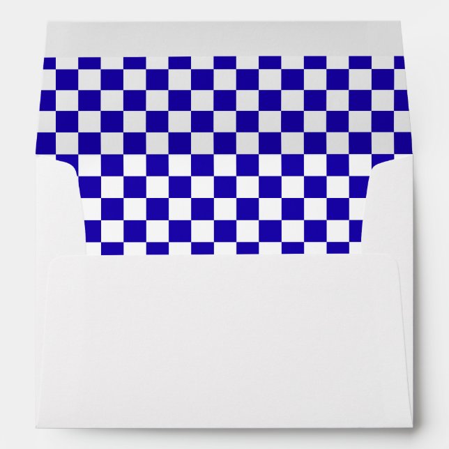 Deep blue chequered  envelope (Back (Bottom))