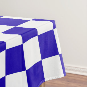 Deep blue chequered tablecloth