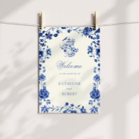 Deep Blue Chinoiserie Vintage Floral Wedding