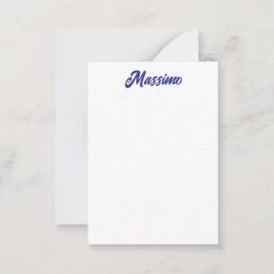 Deep Blue Color Plain Modern Own Name Calligraphy Card
