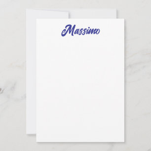 Deep Blue Color Plain Modern Own Name Calligraphy Card