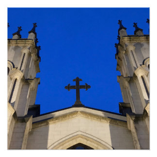 Deep blue cross poster