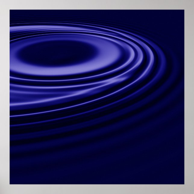 Deep Blue Digital Art Poster (Front)