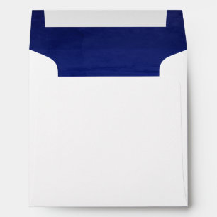 Deep Blue Faux Velvet Textured Look Lining Square Envelopes