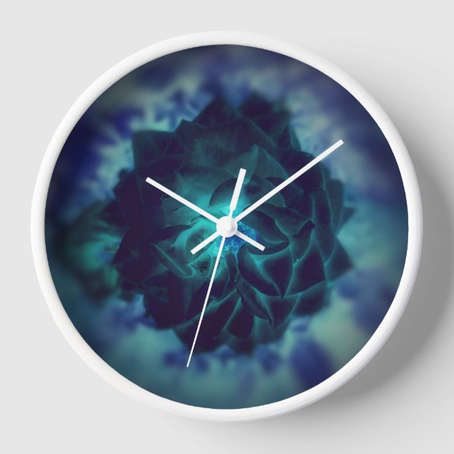 Deep Blue Flower Clock (Front)
