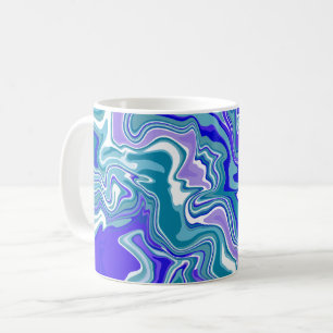 Deep Blue Fluid Abstract Art Coffee Mug