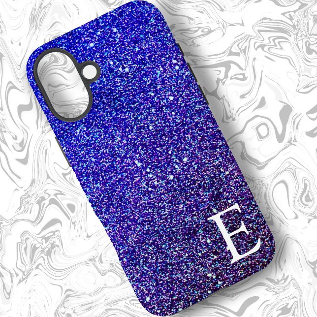 Deep Blue Girly Printed Glitter Stylish and Cute  Case-Mate iPhone Case (Creator Uploaded)
