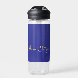 Deep Blue Gold Colours Professional Calligraphy Water Bottle