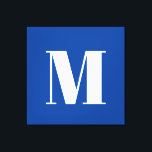Deep Blue Initial Letter Monogram Modern Stylish Canvas Print<br><div class="desc">Would you like to own a product with the initials of your name? It is very simple,  aesthetic and attractive.</div>