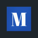 Deep Blue Initial Letter Monogram Modern Stylish Canvas Print<br><div class="desc">Would you like to own a product with the initials of your name? It is very simple, aesthetic and attractive.</div>