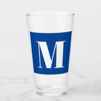 Deep Blue Initial Letter Monogram Modern Stylish