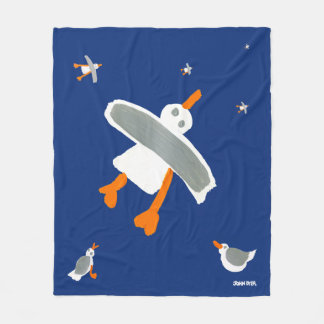 Deep blue John Dyer Seagull Fleece Blanket