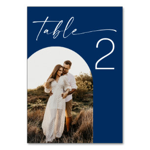 Deep Blue Navy Yacht Club Wedding   Arch Photo Table Number