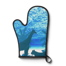 Deep Blue Ocean Heat-Resistant Oven Mitt