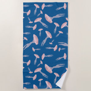 Deep Blue Ocean Jellyfish Pattern Beach Towel