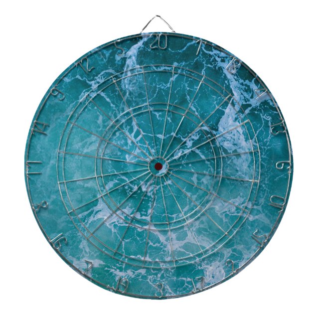 Deep Blue Ocean Waves Dartboard (Front)