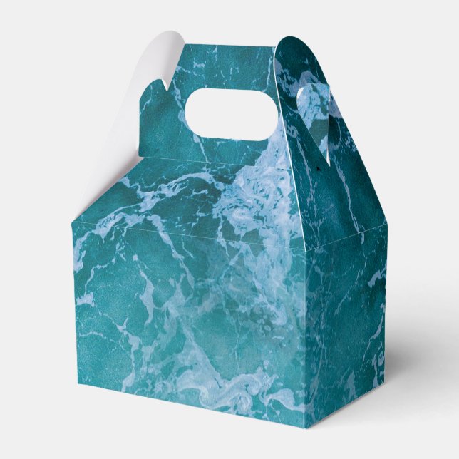 Deep Blue Ocean Waves Favor Box (Front Side)