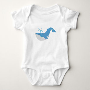 Deep Blue Ocean Whale Baby Bodysuit