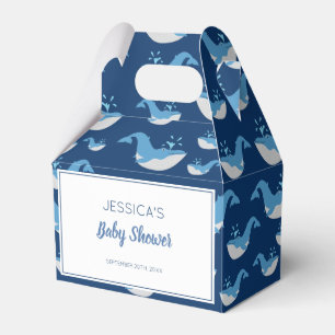 Deep Blue Ocean Whale Baby Boy Baby Shower Favor Box