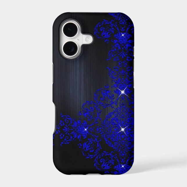 Deep Blue Ornate Damask (Back)