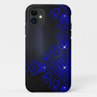 Deep Blue Ornate Damask