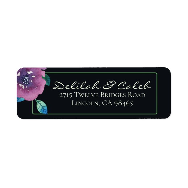 Deep Blue Purple Moody Twilight Floral Wedding (Front)
