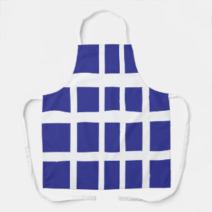 Deep Blue Rectangle Geo Chef Apron