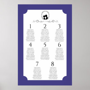 Deep Blue Regency Seating Chart Poster 3 of 3
