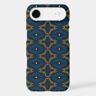 Deep Blue Retro Vintage Pattern 