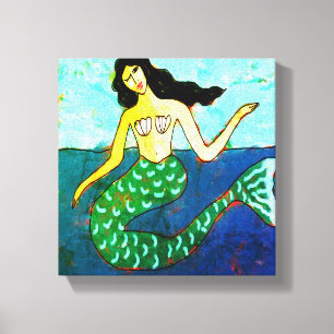 Deep Blue Sea Abstract Mermaid Print