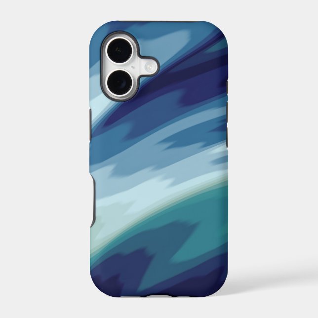 Deep Blue Sea Ocean Waves Water Pattern (Back)