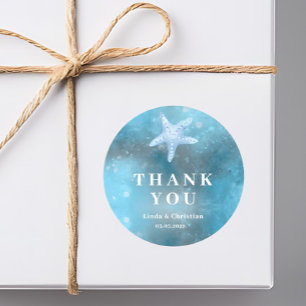 Deep Blue Sea Summer Wedding  Classic Round Sticker