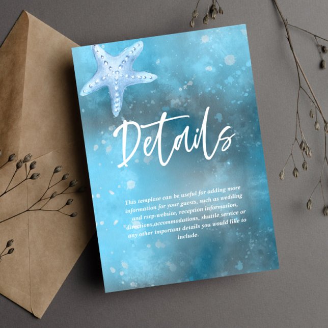 Deep Blue Sea Summer Wedding Enclosure Card (Creator Uploaded)
